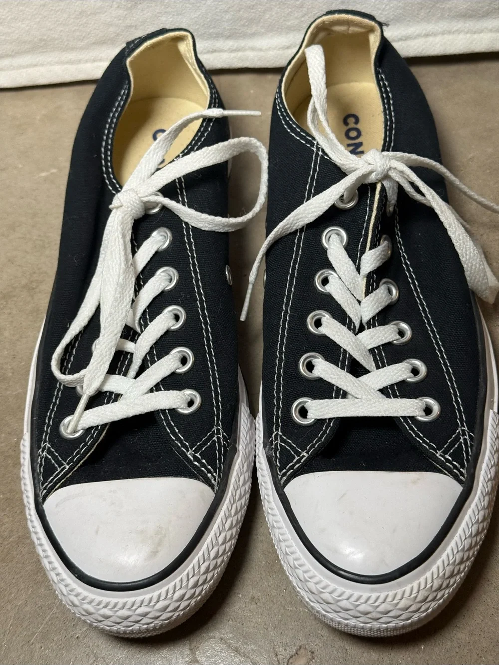 Converse Black and White Low Top Canvas Sneakers